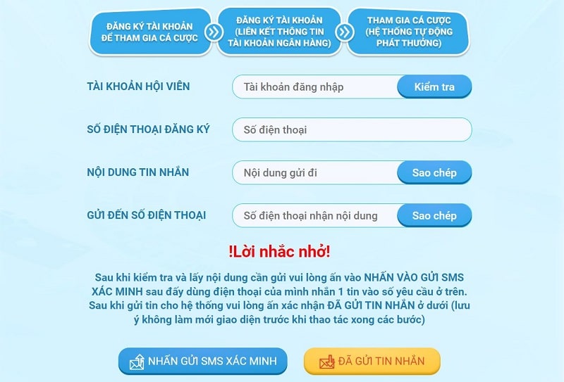 Hướng dẫn xác minh Hi88 qua SMS